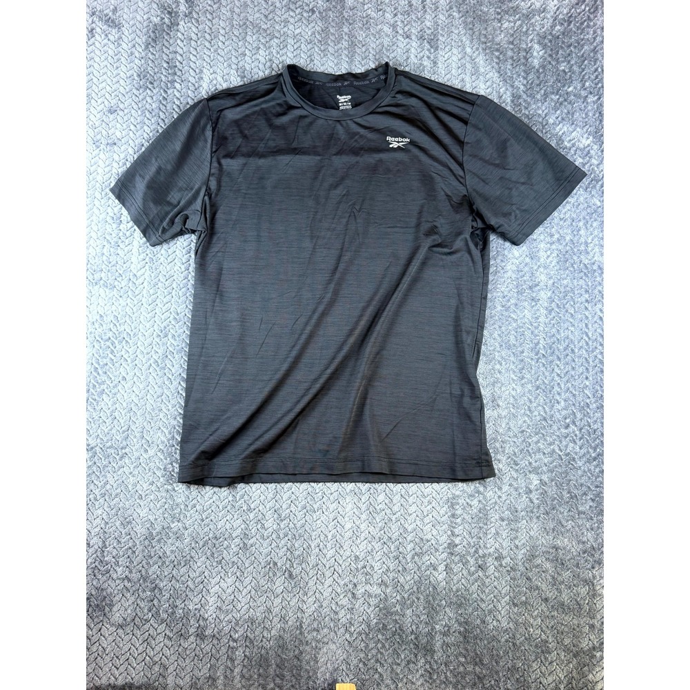 Reebok Mens Medium Black Stretch Logo Short Sleeve T-Shirt RN 117927